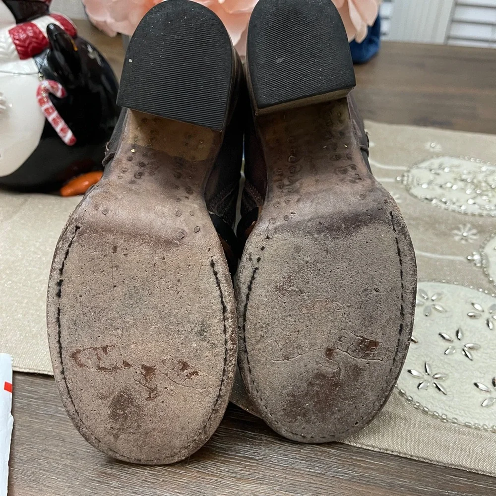 Freebird Baker Boots Women Size 6 Brown Mid-Calf Chunky Heel Strappy - Picture 11 of 12